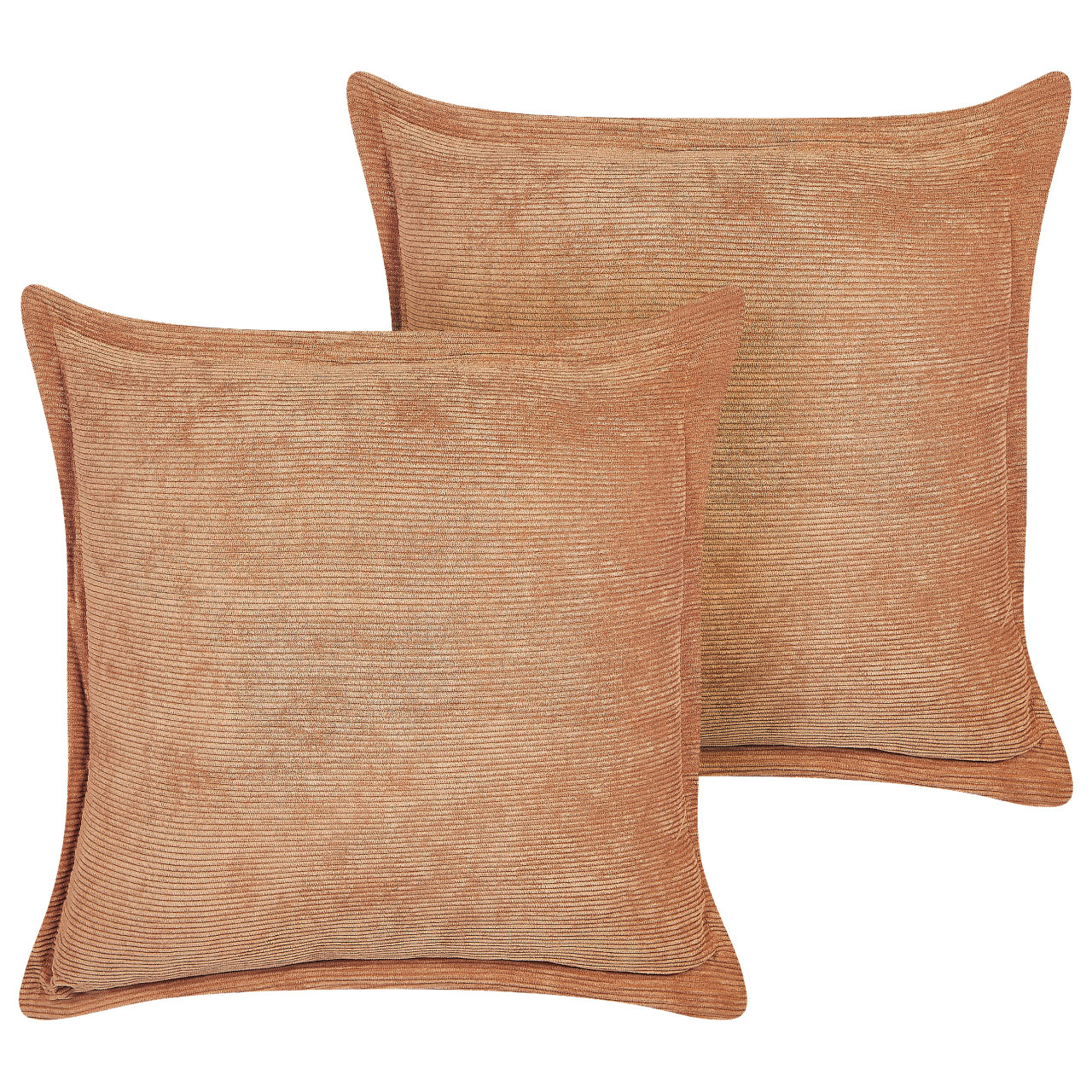 Conjunto De 2 Almofadas Decorativas Beliani Zinnia De Bombazine Laranja 43x43x7