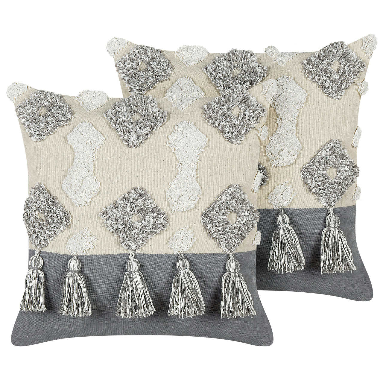 Alocasia decorative cotton cushions cream set of 2