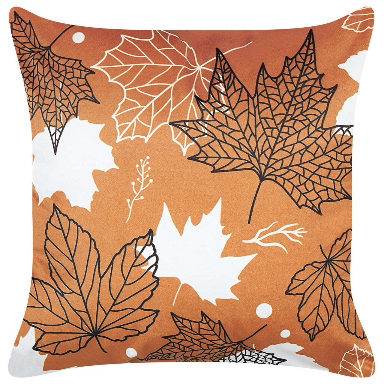 Cojín decorativo Poinsettia terciopelo naranja