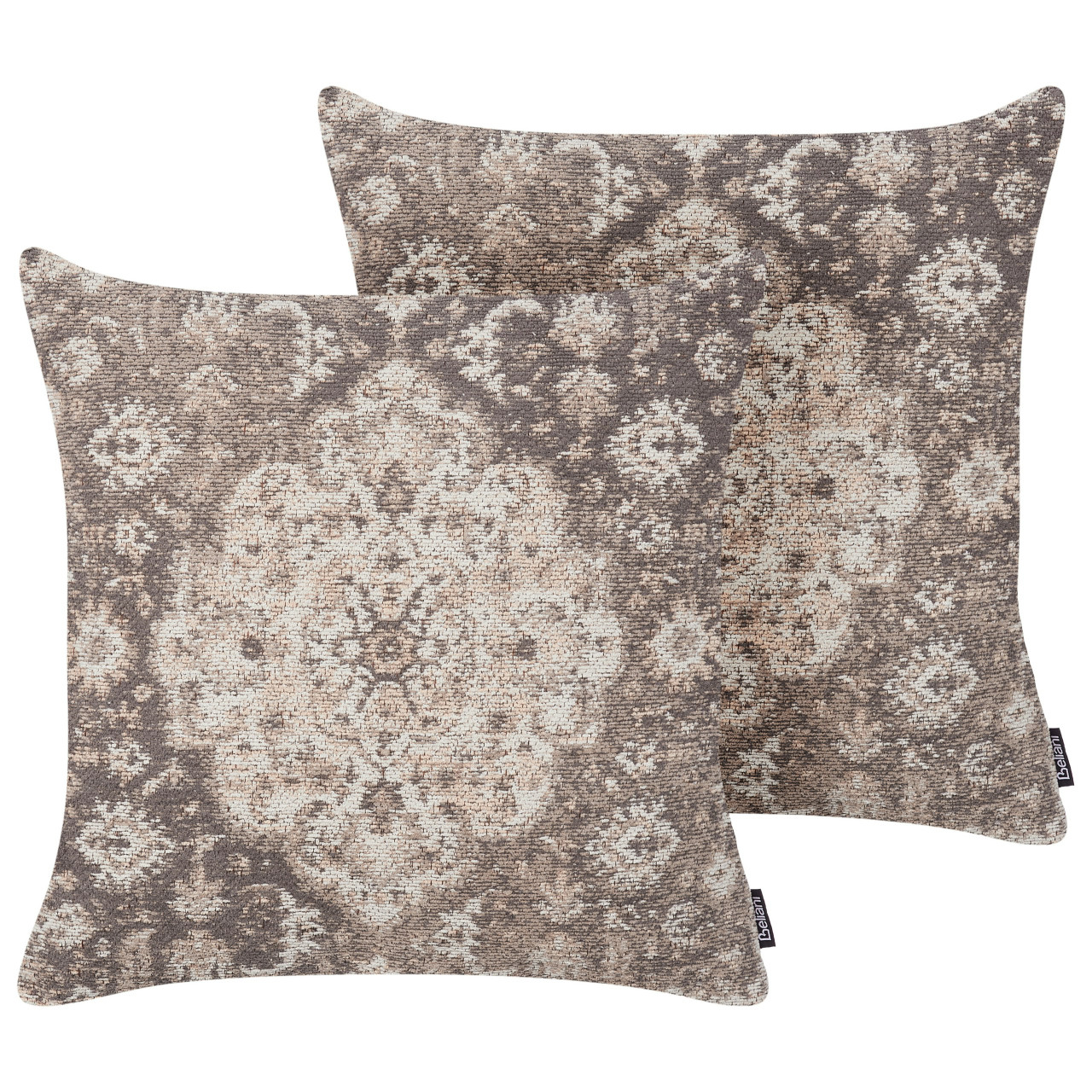 Conjunto 2 cojines decorativos Mimisal algodón marrón