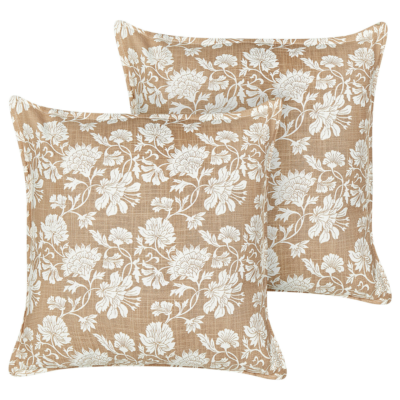 Notelea decorative cushion set in cotton cream, set of 2