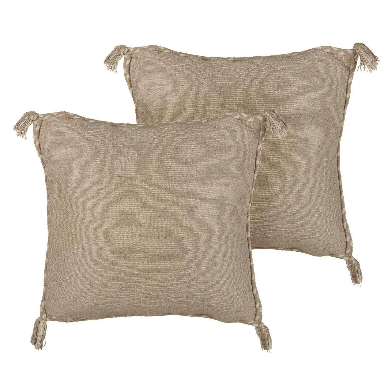 Juego de 2 cojines decorativos Erigeron de yute