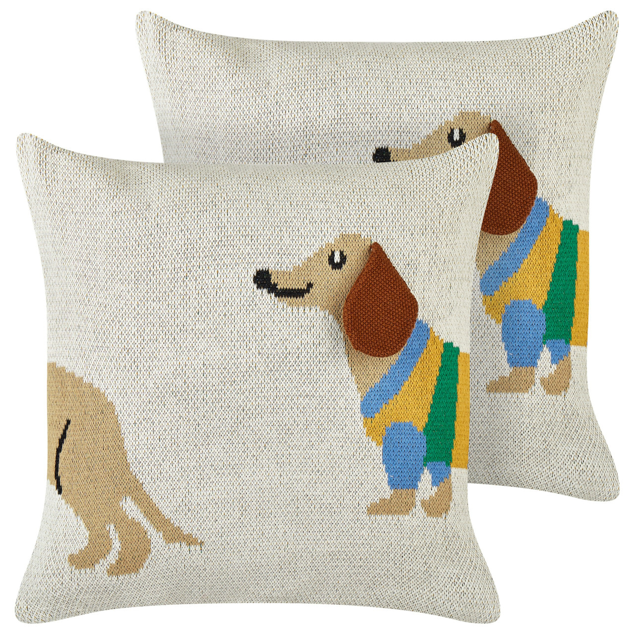 Battal decorative cotton cushions set 2 cream