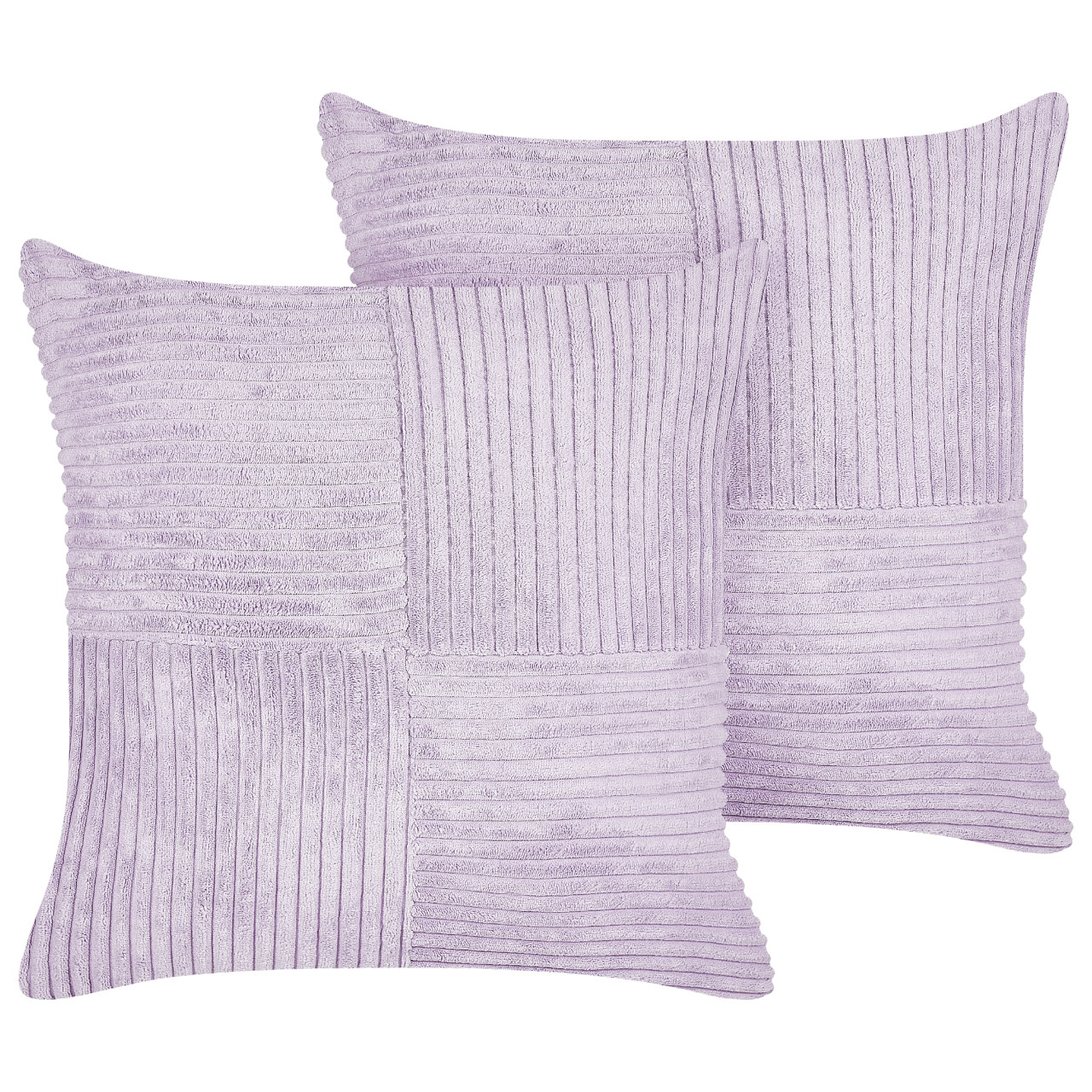 Conjunto De 2 Almofadas Decorativas Beliani Millet De Bombazine Violeta 43x43x8