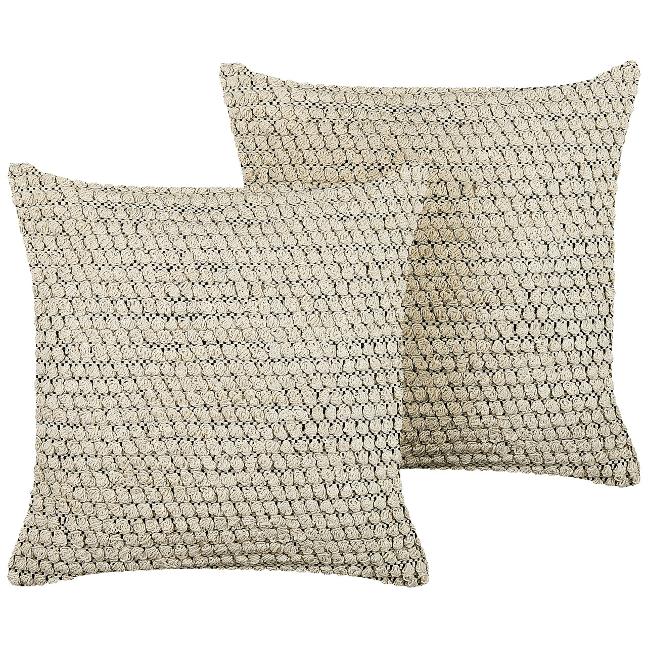 Conjunto de 2 cojines decorativos Howea algodón crema