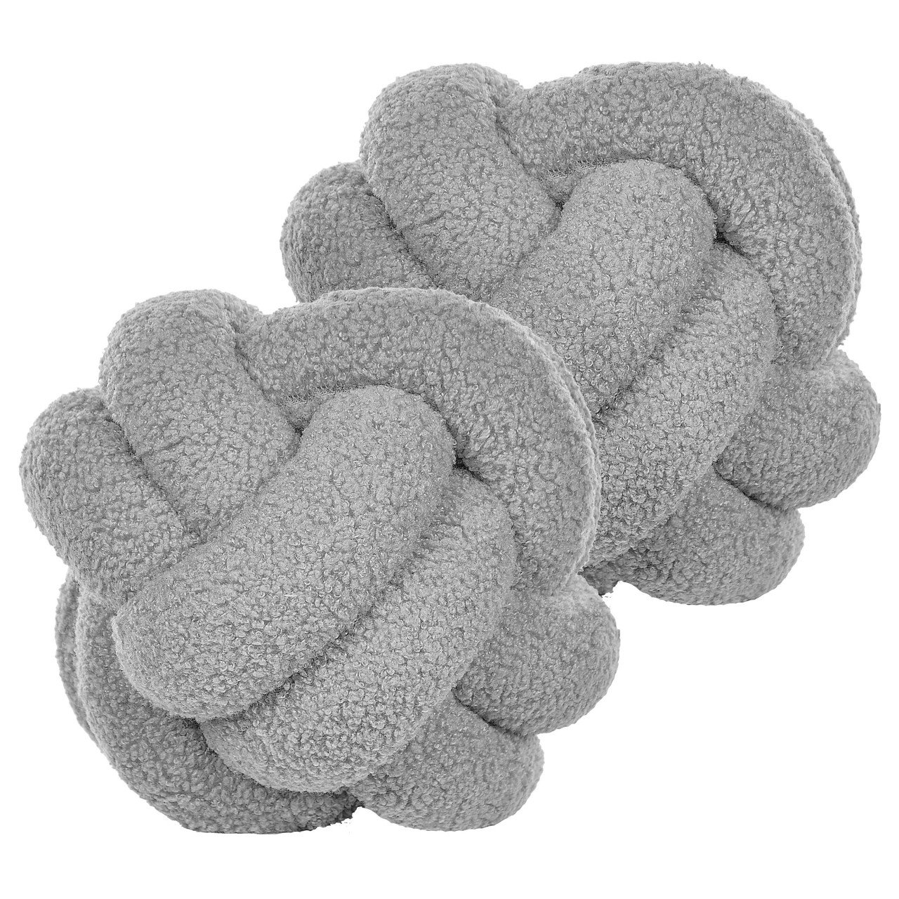 Almohadas decorativas Malni bouclé gris conjunto 2