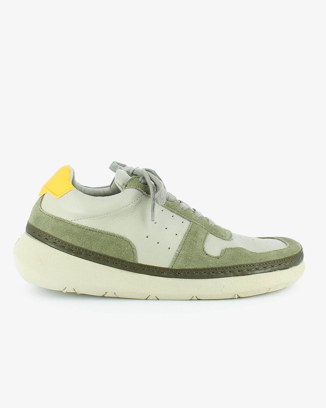 Zapatillas Fepix piel bio - gris claro con detalle beetle