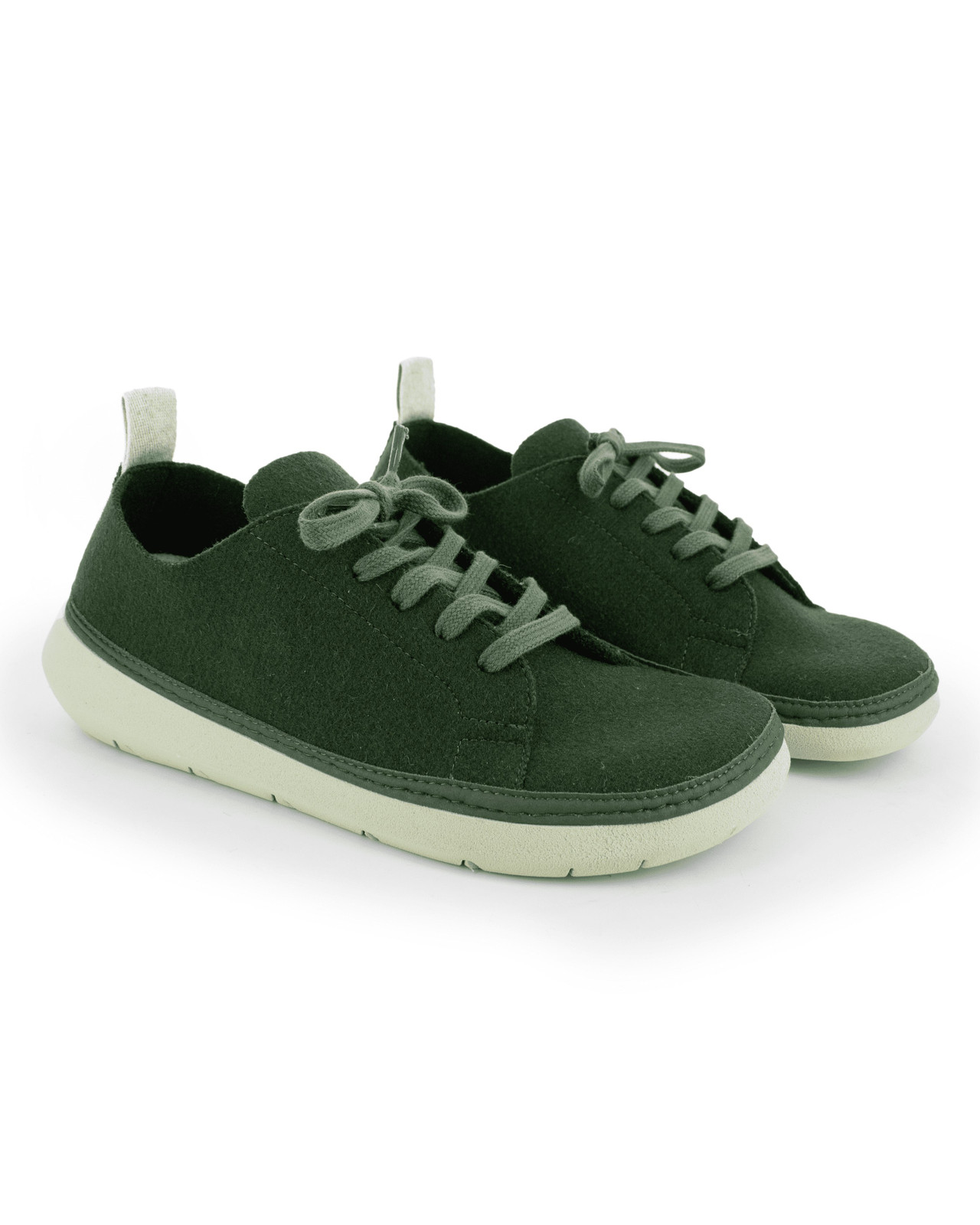 Zapatos Fair con cordones en lana Burel, verde ejército
