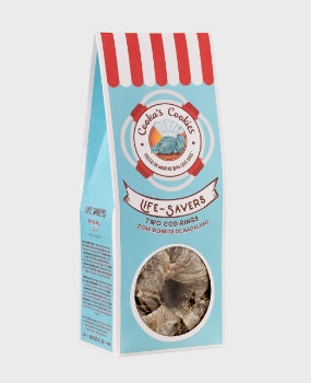 Snack de piel de bacalao deshidratada Life-Savers para perros