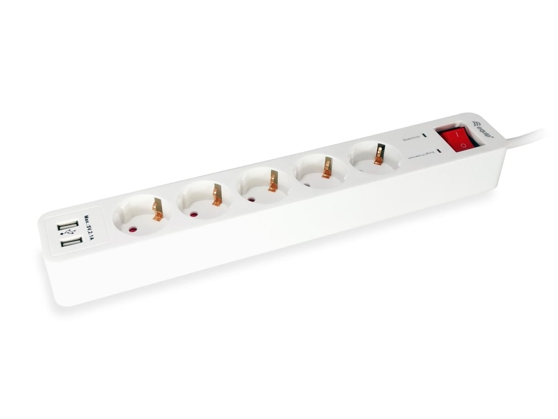 Extensión eléctrica 5 enchufes 1,8 m interior blanco