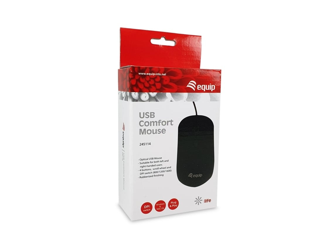 Ratón óptico ambidiestro USB 1600 DPI