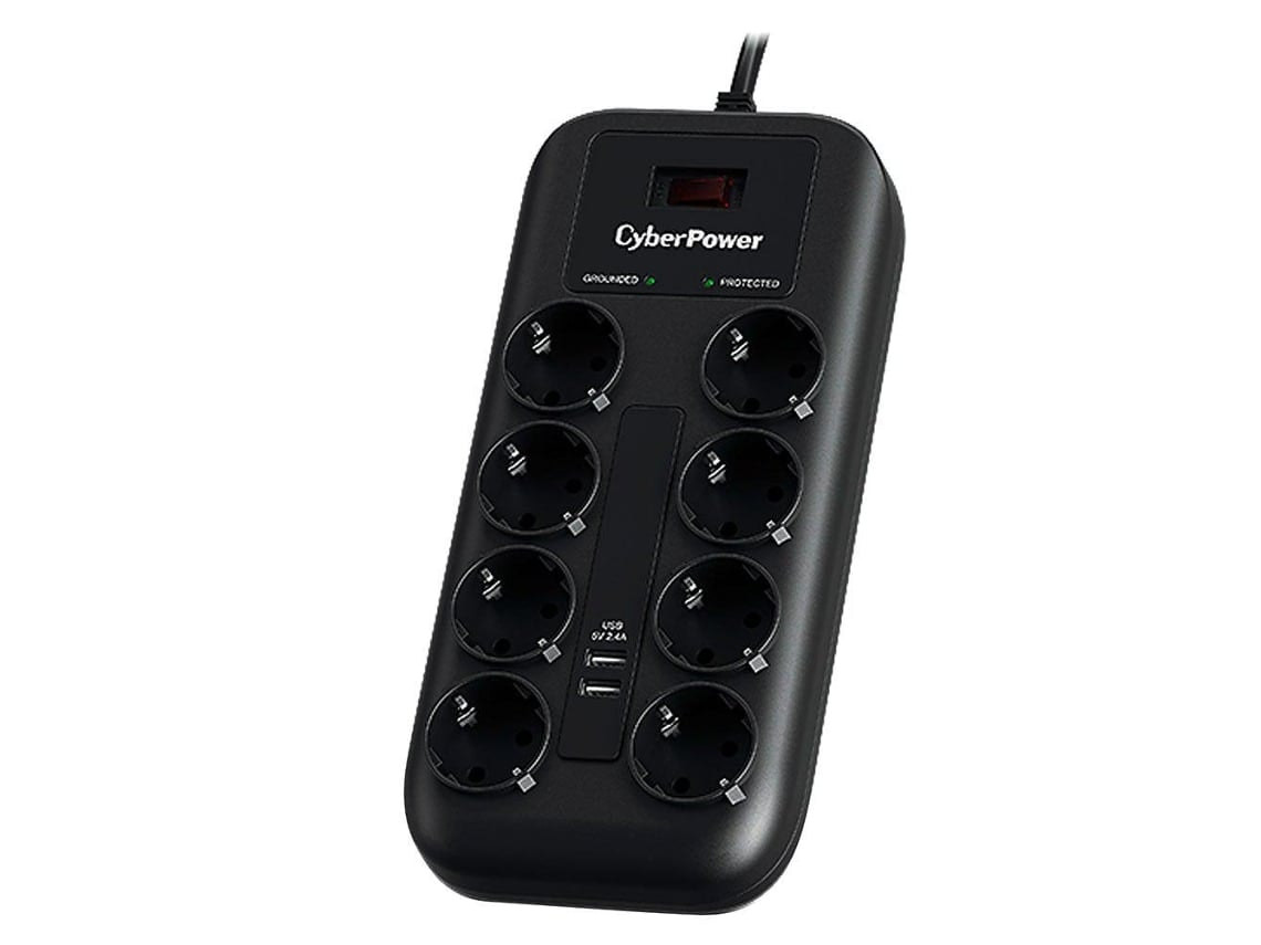 Protector de Sobretensiones 8 Schuko y 2 USB