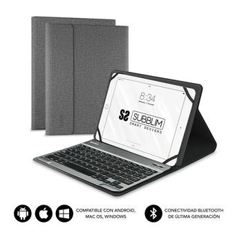 Funda teclado universal para tablet 10,1" gris