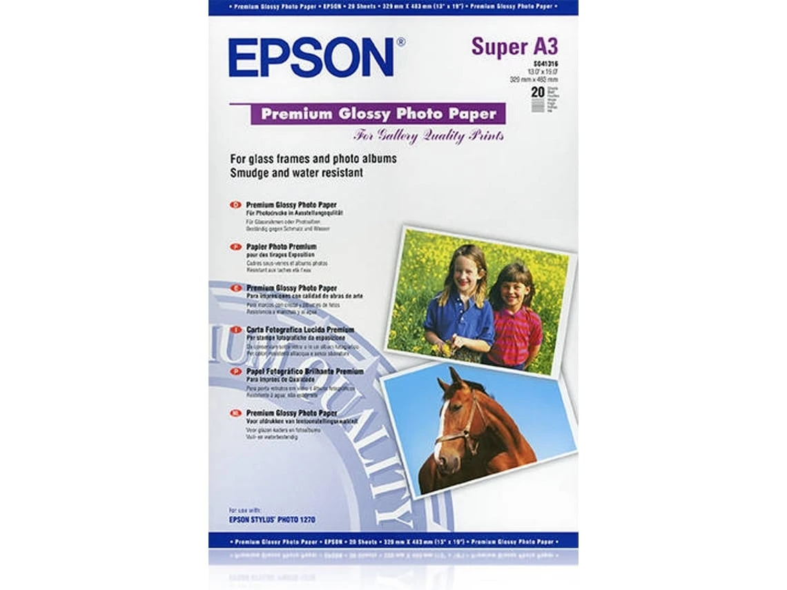 Papel Fotográfico Premium Glossy A3+ 20 Hojas