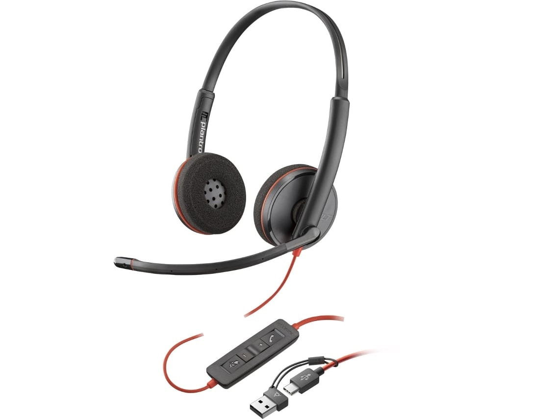 Auriculares con micrófono USB-C y USB - Negro