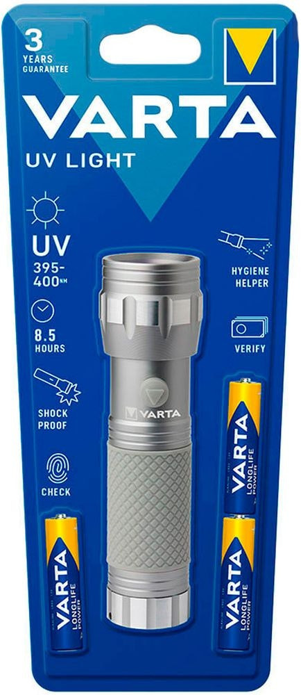 Linterna UV Varta 8,5H para 3 pilas AAA