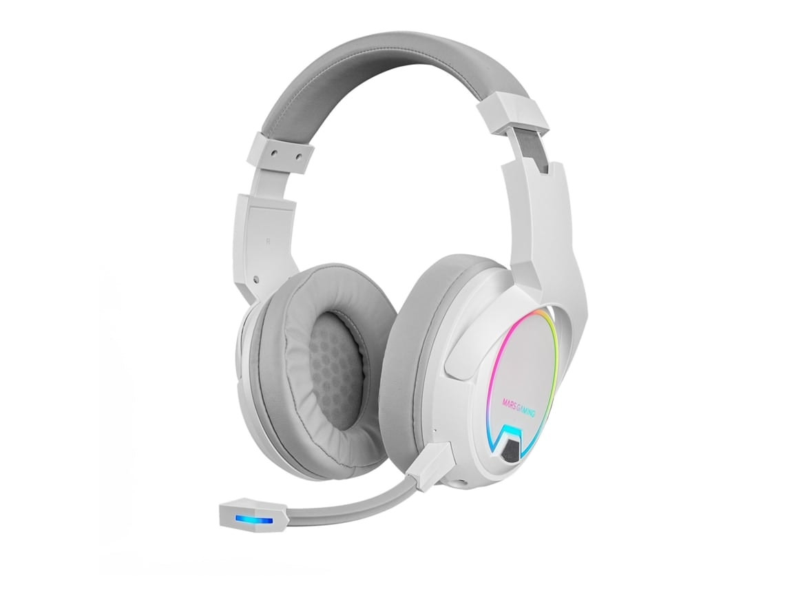 Wireless headset with removable microphone RGB white