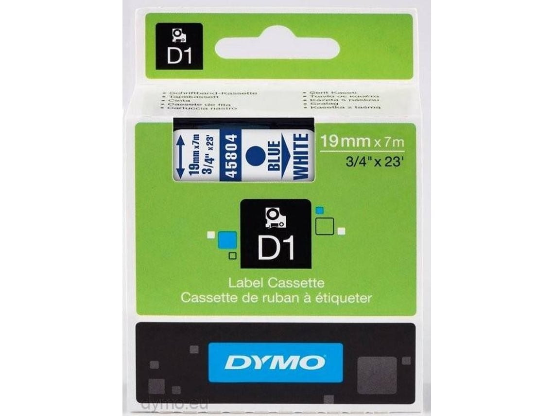Fitas DYMO D1 19Mm Azul/Branco