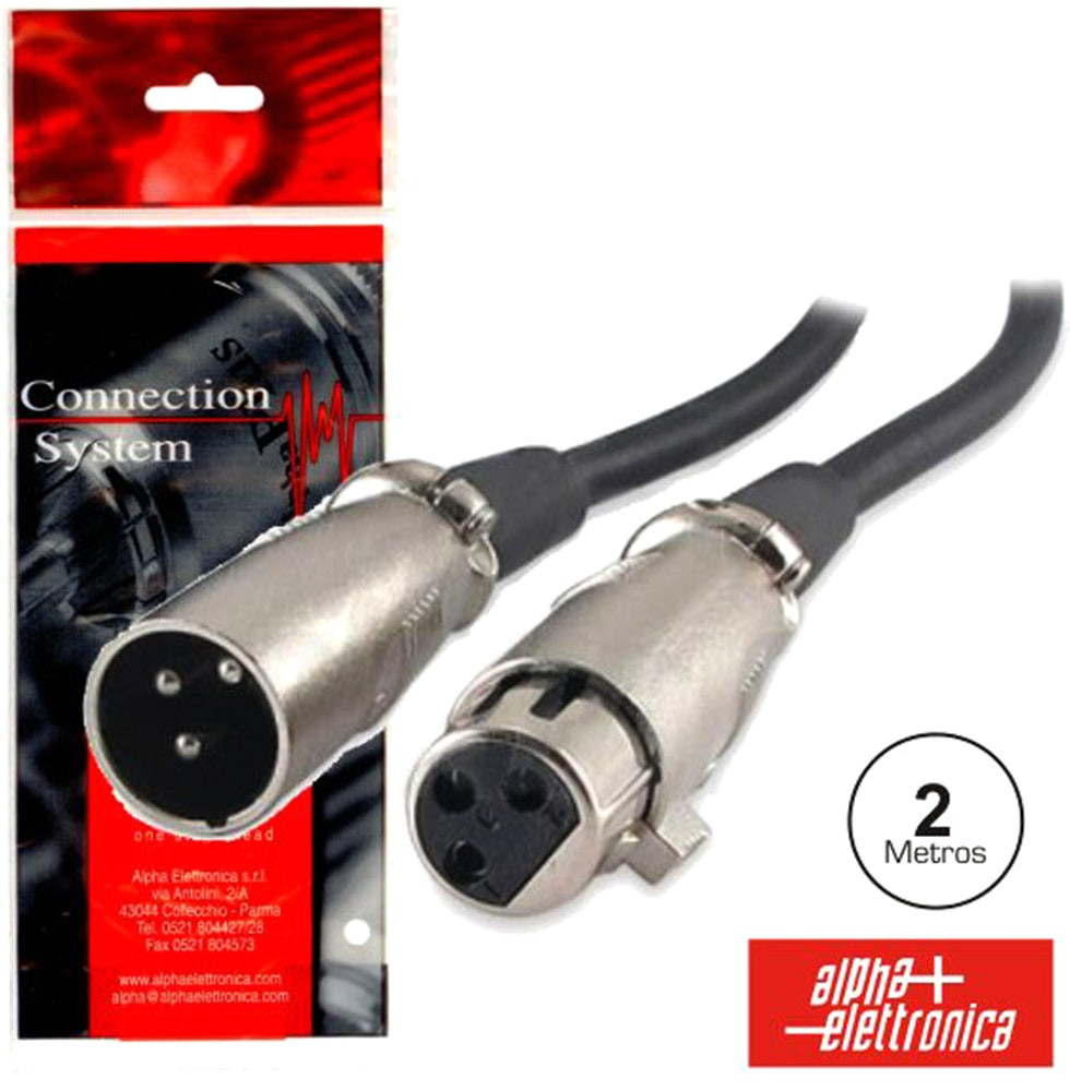 Cable XLR 3 pines Macho-Hembra 2 m