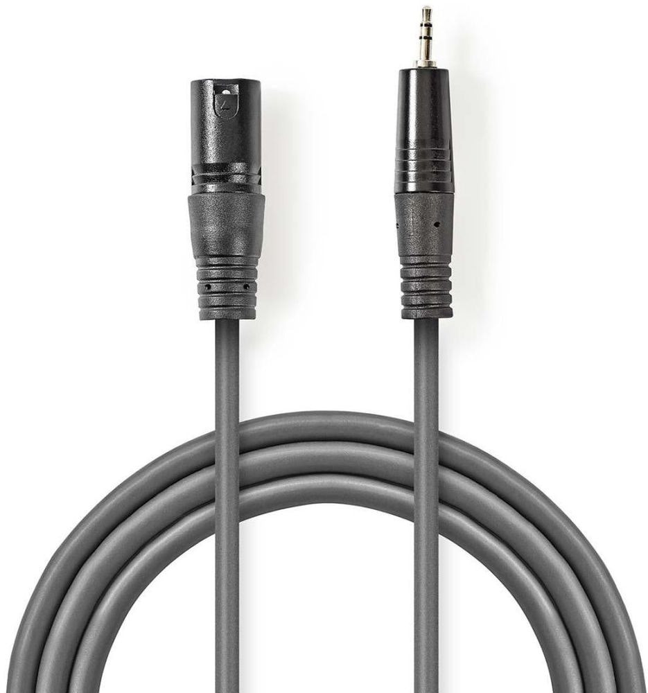 Cable XLR 3 pines macho a macho 3 m gris