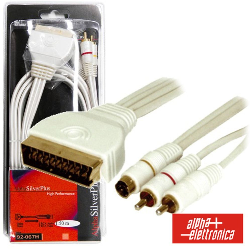 Cable SVHS a SCART y 2 RCA, Silver Plus, 5 m