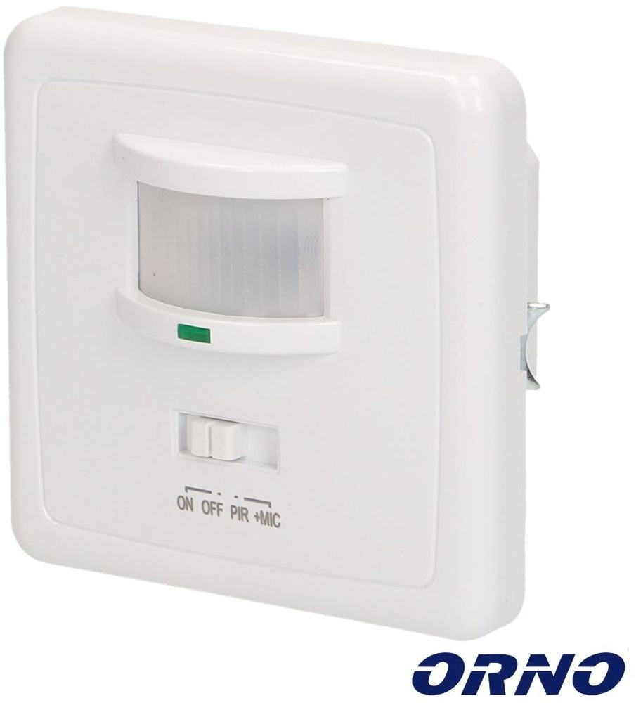 Detetor De Movimentos E Som Pir para Encastrar ORNO Branco