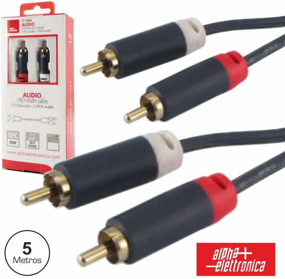 Cable 2-RCA macho a 2-RCA macho, 5 m