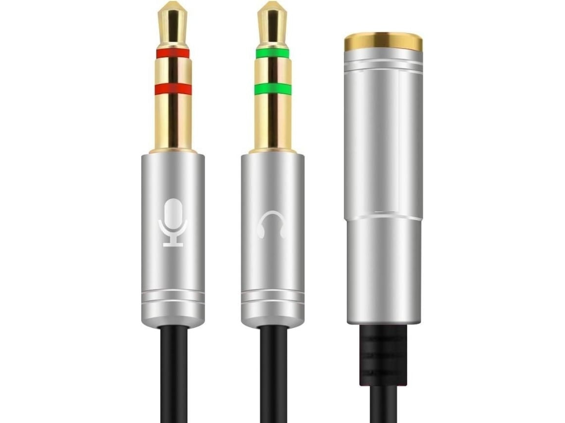Cable de audio 3,5 mm 2 macho a 1 hembra