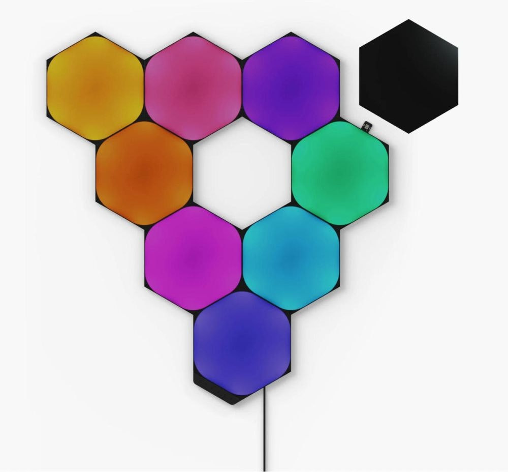 Painéis de Luz NANOLEAF Hexagons Start 9x (Preto)