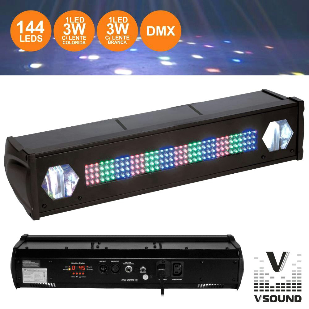 Barra de LED RGB con 2 strobes y 2 lentes moonflower G-Ledfxbar2