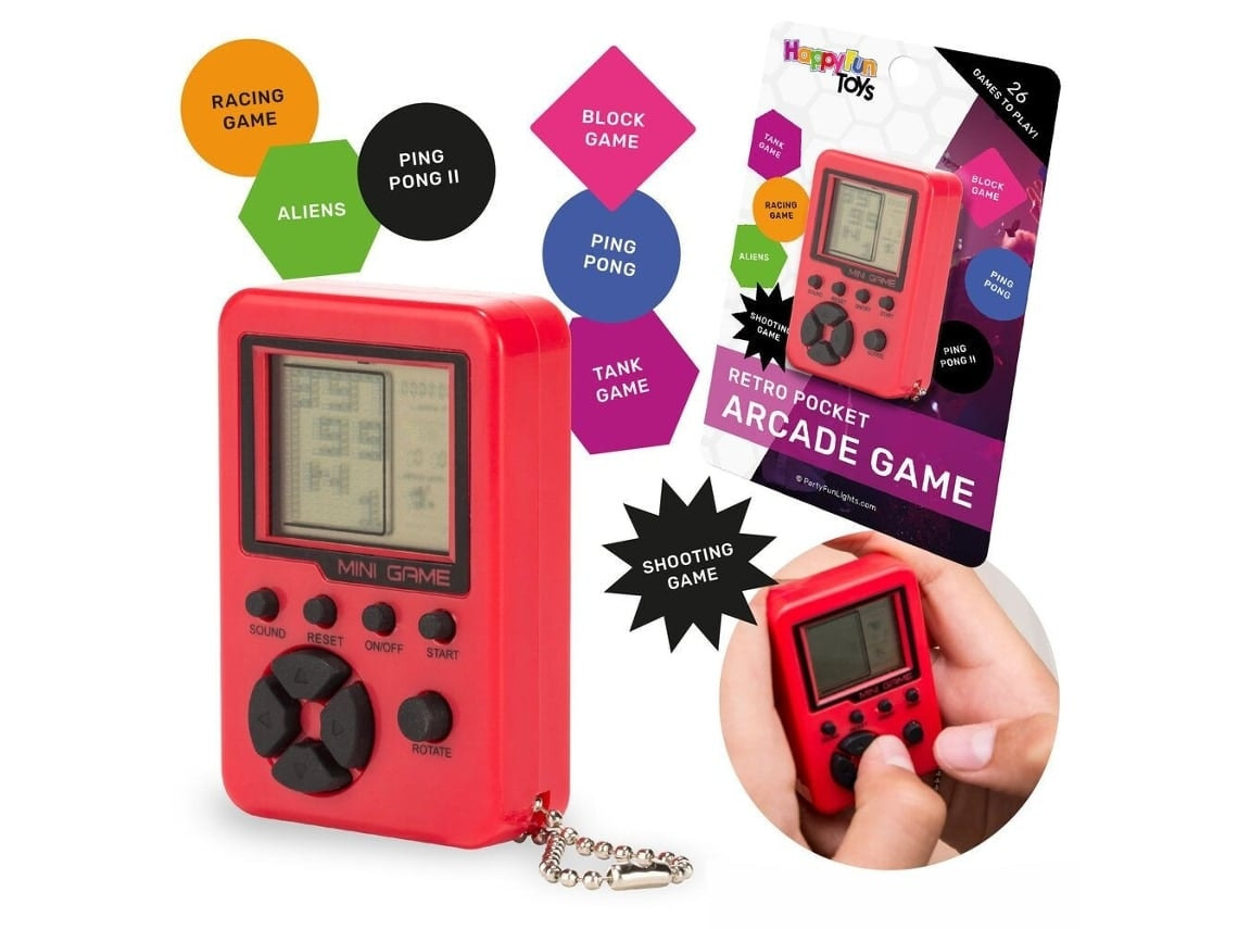 Consola de juegos portátil con 26 juegos y 99 niveles 40x60x15mm
