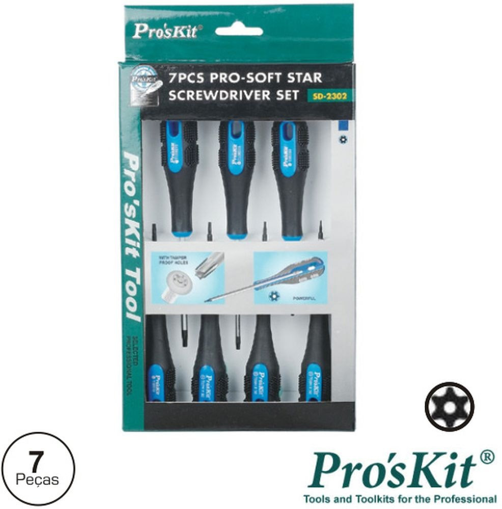 Juego de 7 llaves Torx con orificio