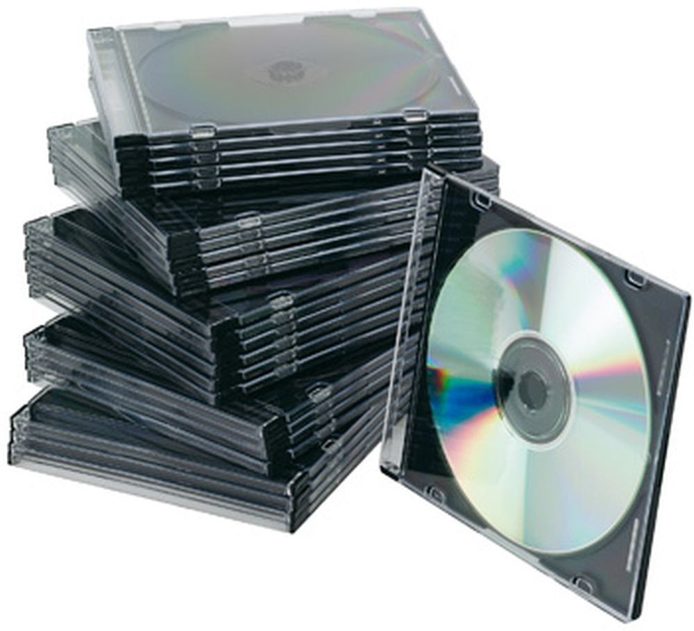 Estuche slim para CDs y DVDs pack 25 negro
