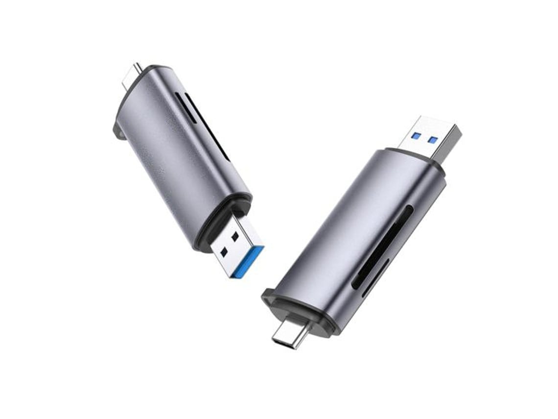 Lector de tarjetas USB/Micro-USB plateado