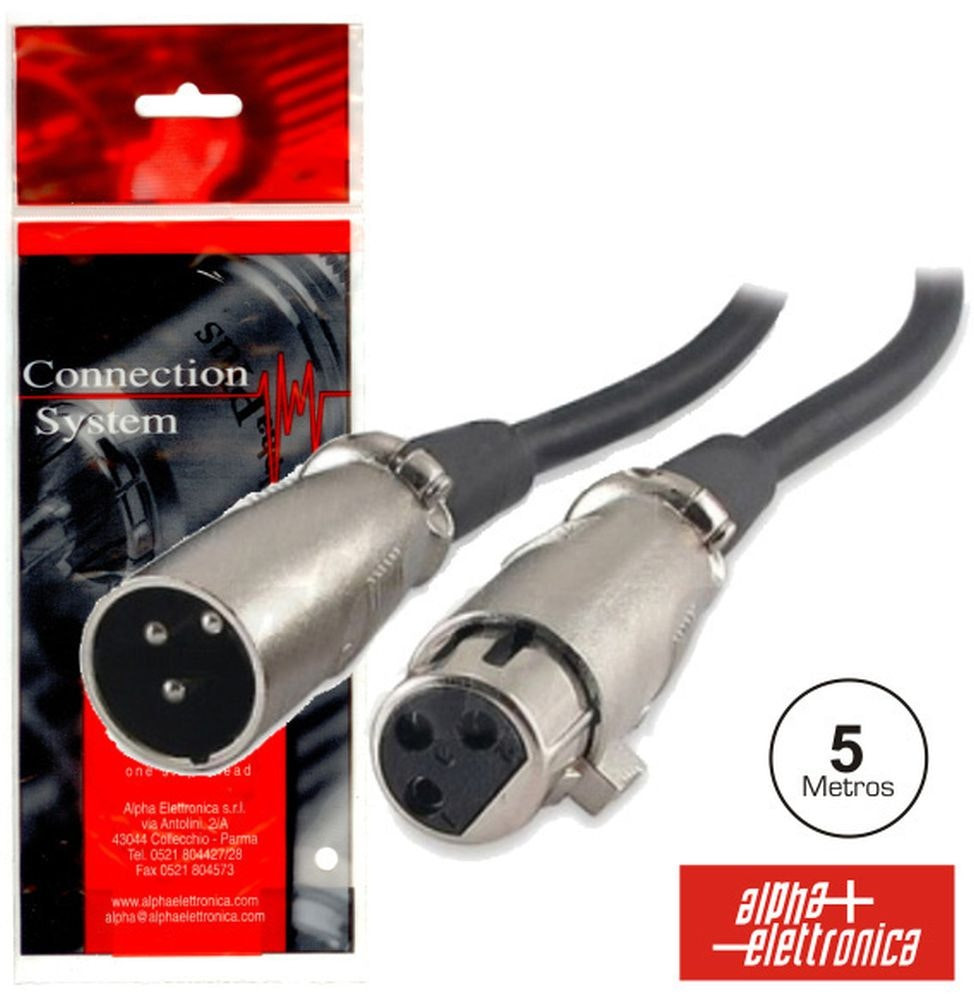 Cable XLR 3P macho a XLR 3P hembra 5 m