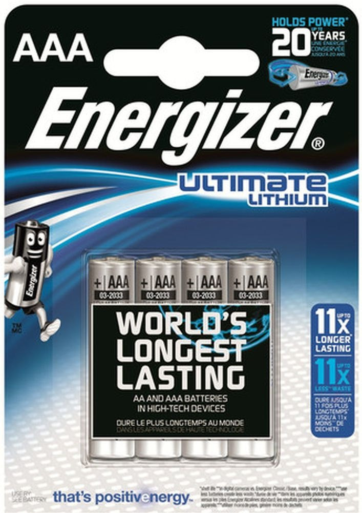 Pilas ENERGIZER Ultimate Lithium AAA pack de 4