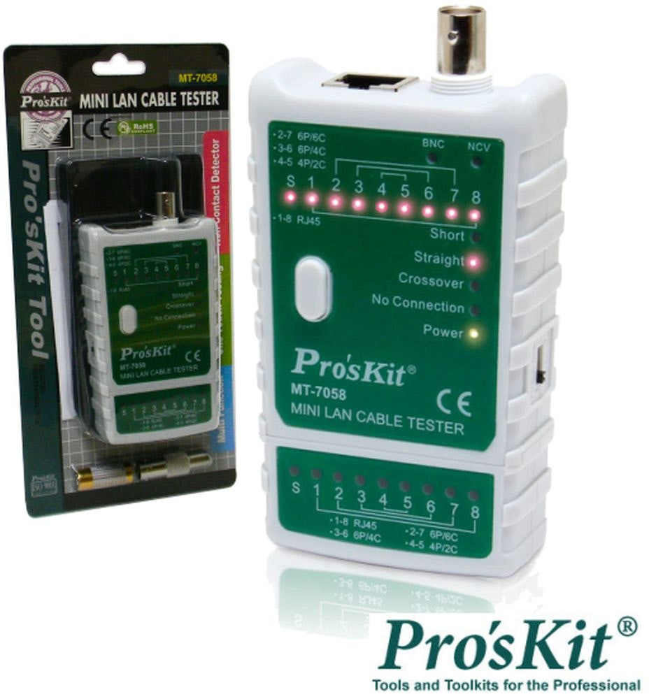 Compact network cable tester