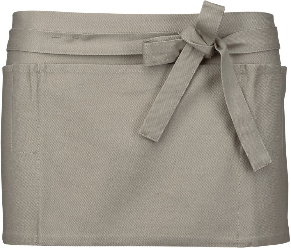 Short cotton beige apron