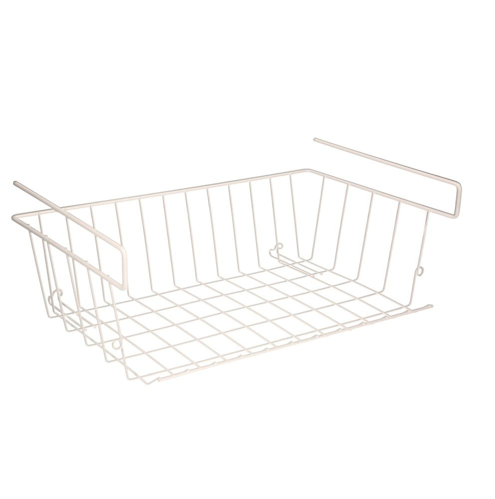 Cesta bajo estantería blanca 39x25x11 cm
