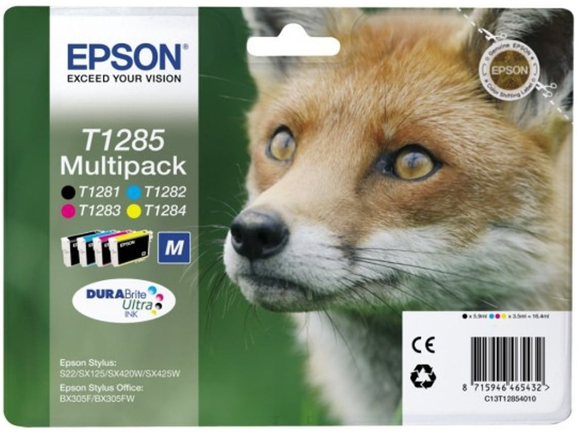 Pack of 4 T1285 Color Ink Cartridges