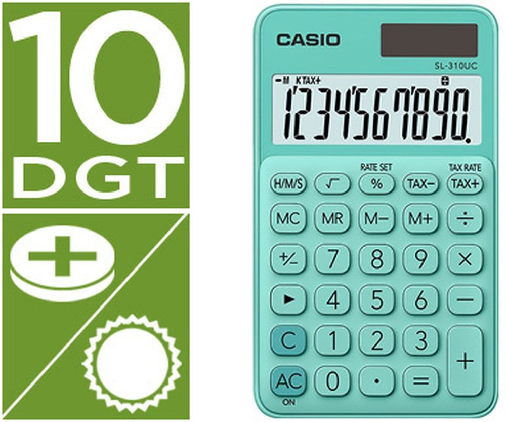 Calculadora básica SL-310UC verde 10 dígitos
