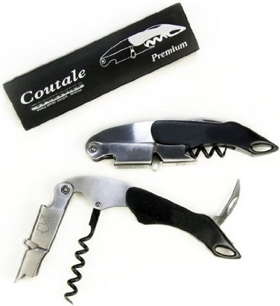 Premium stainless steel corkscrew with plastic handle