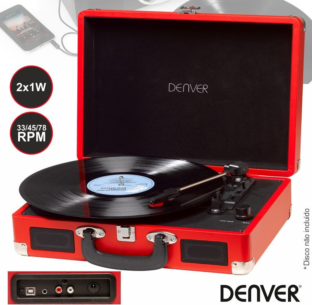 Tocadiscos maleta MP3 Rojo