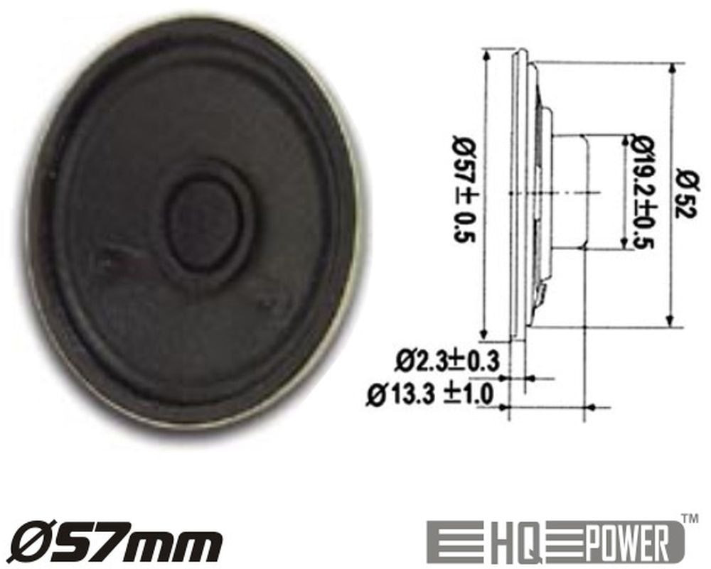 Mini altavoz 1W 8Ω Ø57mm