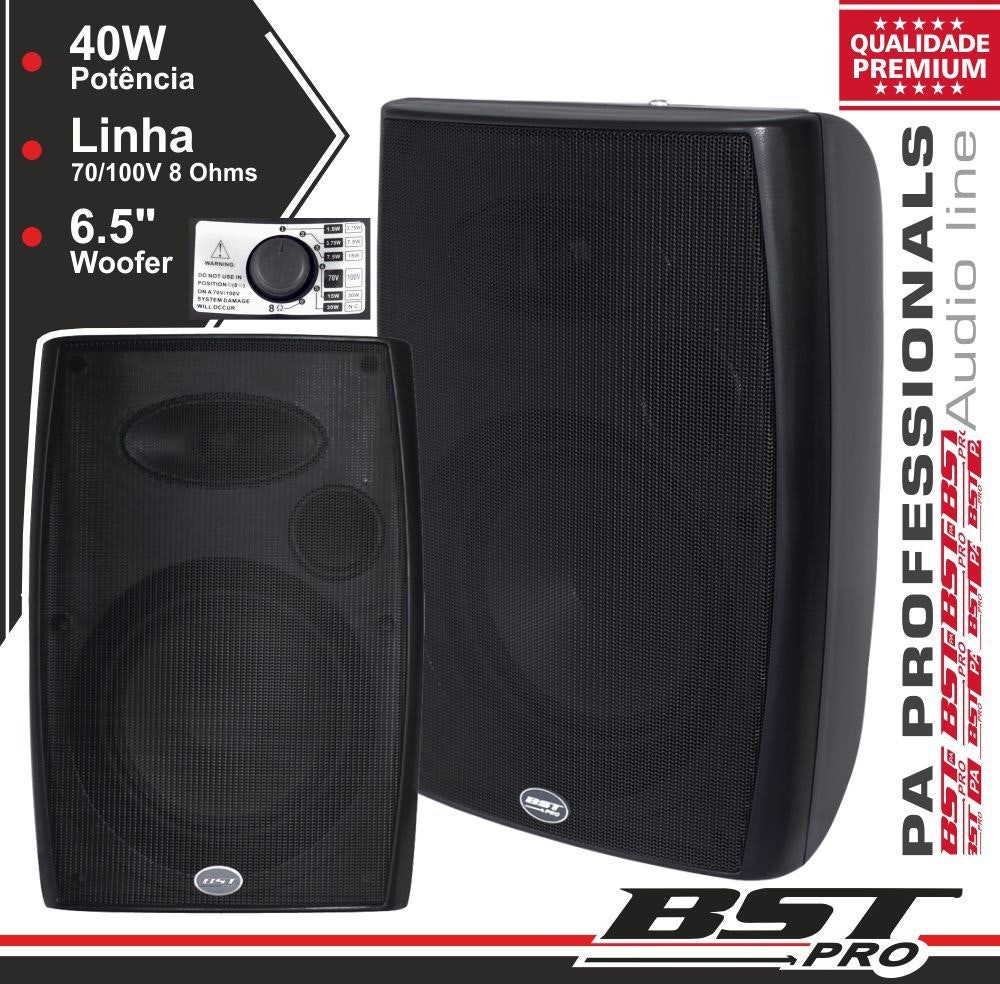 6.5" passive speakers pair 8 Ohm 40W black