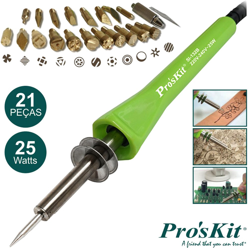 Kit pirograbador y soldador 25W 21 piezas