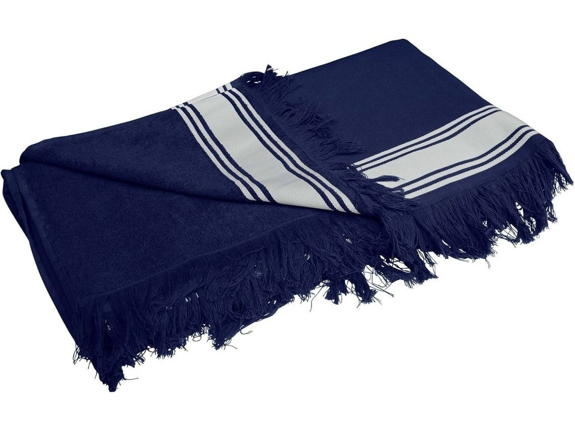 Toalla fouta azul marino y blanco