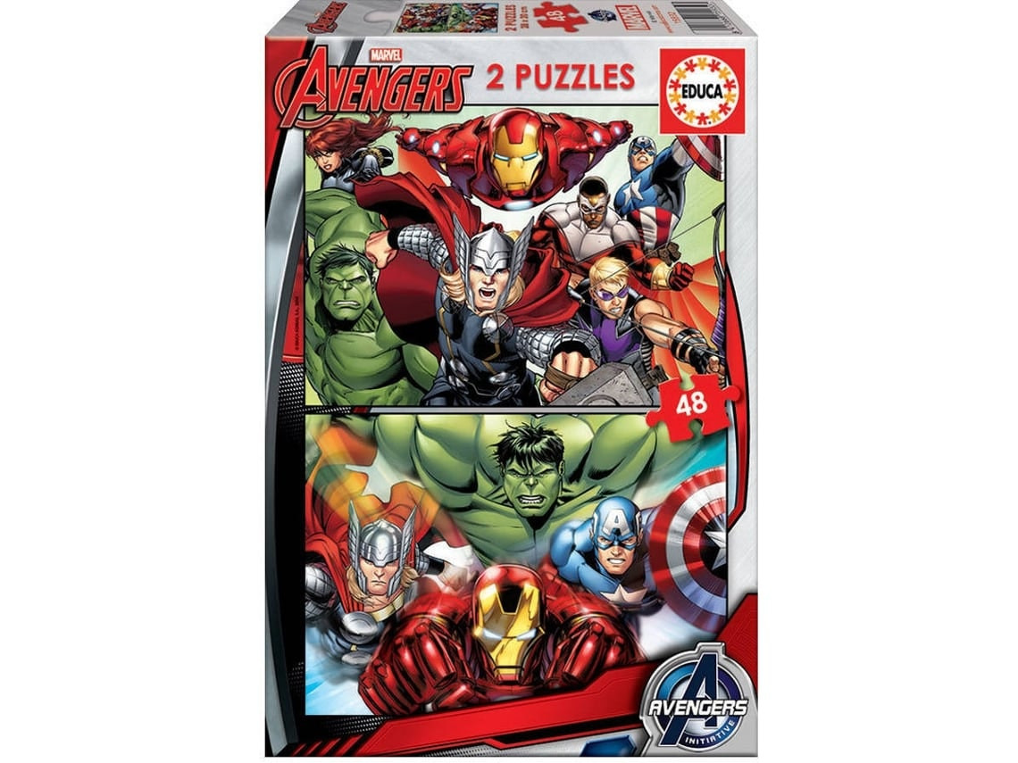 Puzzle 2x 48 piezas Avengers, 28 x 20 cm