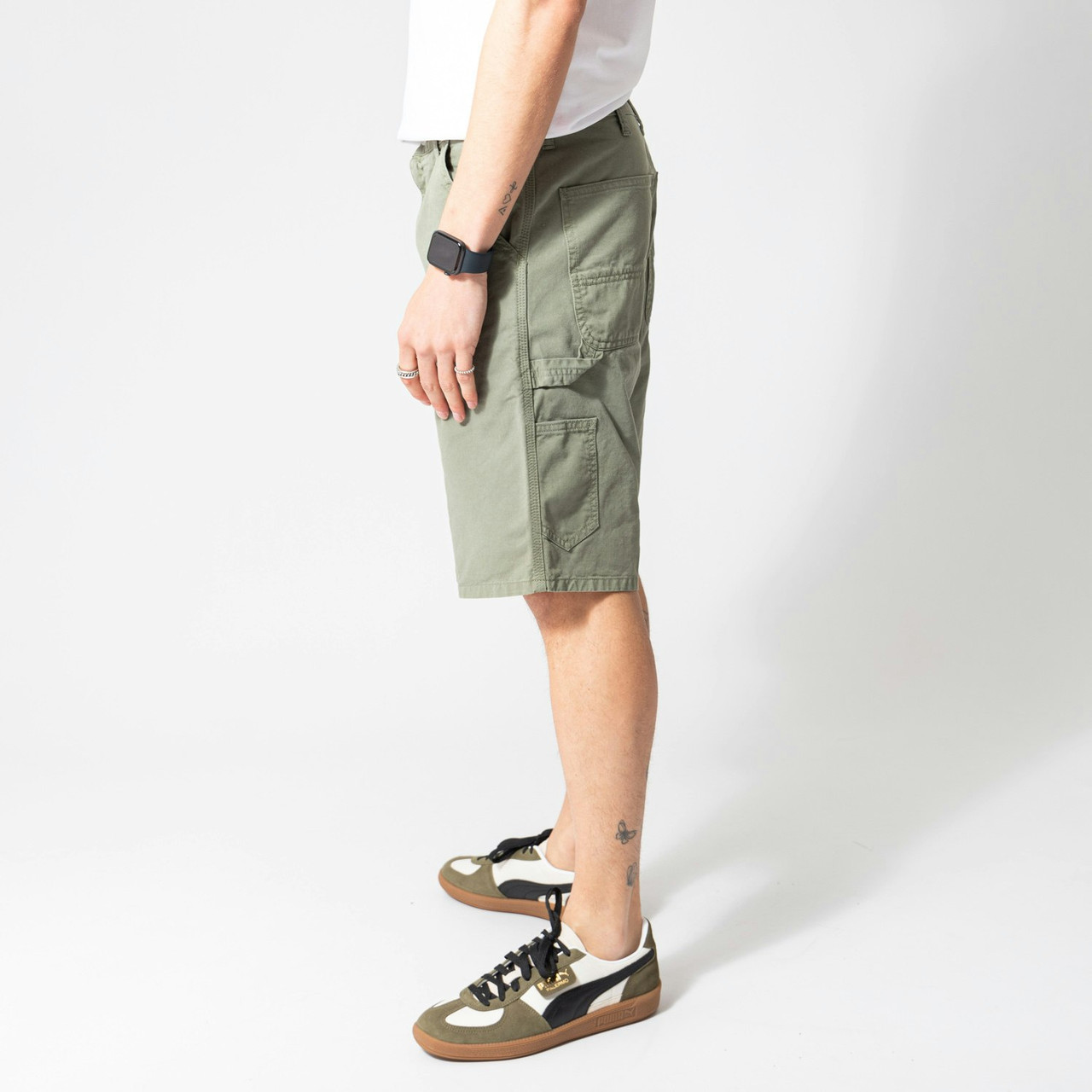 Pantalones cortos single knee de algodón teñido