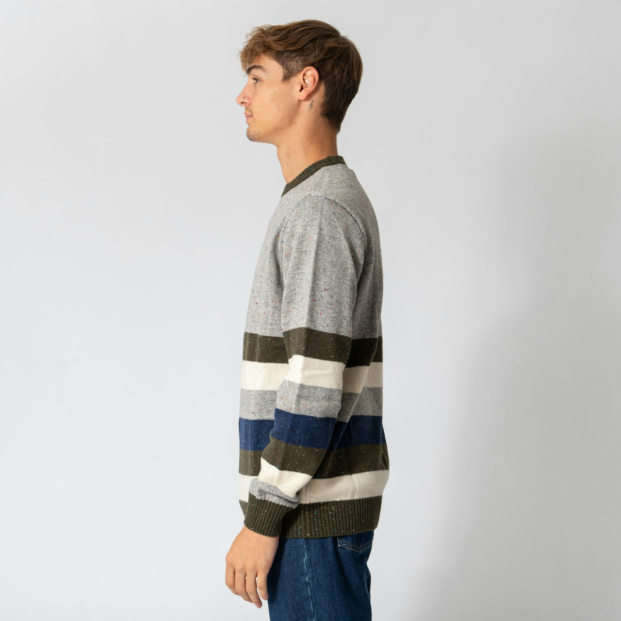 Rico nep yarns stripe knit